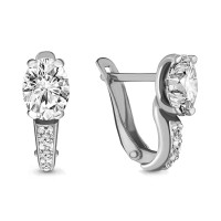Серебро 925 пробы серьги фианит родий 46730А.5 AQUAMARINE