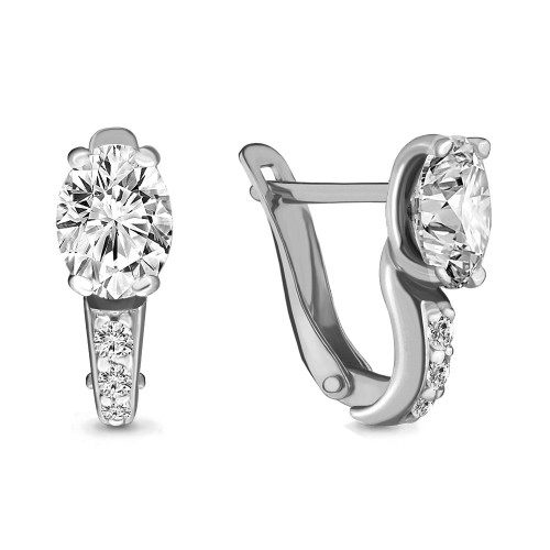 Серебро 925 пробы серьги фианит родий 46730А.5 AQUAMARINE