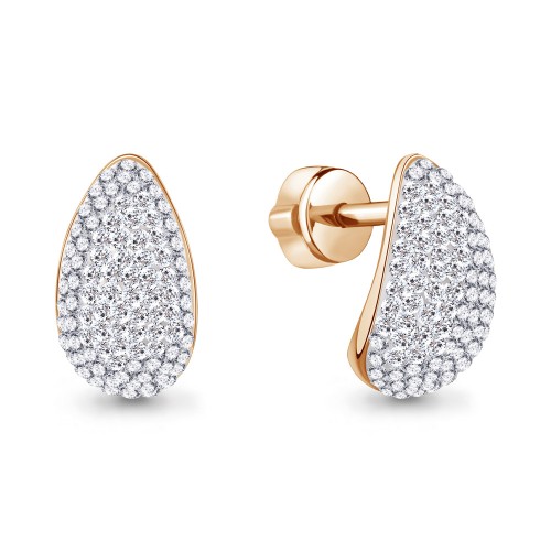 Серебро 925 пробы серьги пусеты стекло золочение 400789.6 AQUAMARINE