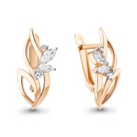 Серебро 925 пробы серьги фианит золочение 49844А.6 AQUAMARINE